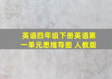 英语四年级下册英语第一单元思维导图 人教版